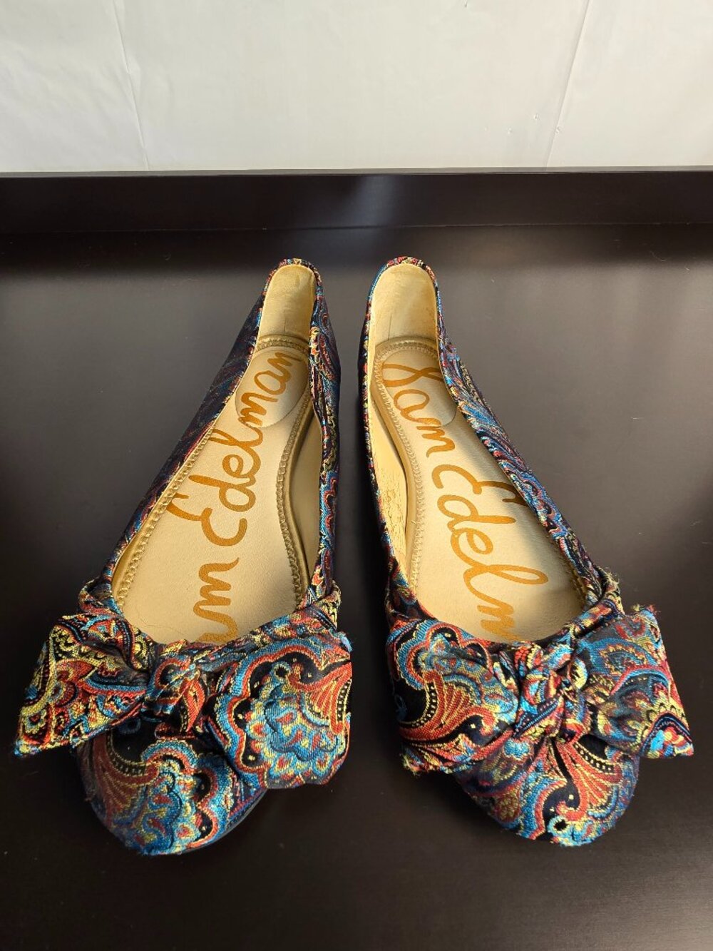 Sam Edelman Franny Bow Paisley Ballet Flats Size 7